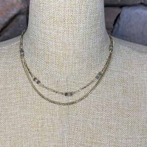 New🌟Free People-Elegant Gold and Blue and Cream Beaded Necklace